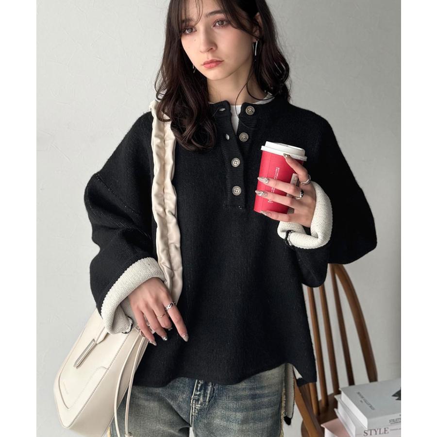 【 クラシカルエルフ classical elf 】ニット レディース 長袖 トップス プルオーバー クルーネック ダブルフェイス こなれ感 華奢見え ゆったり | classicalelf | 04