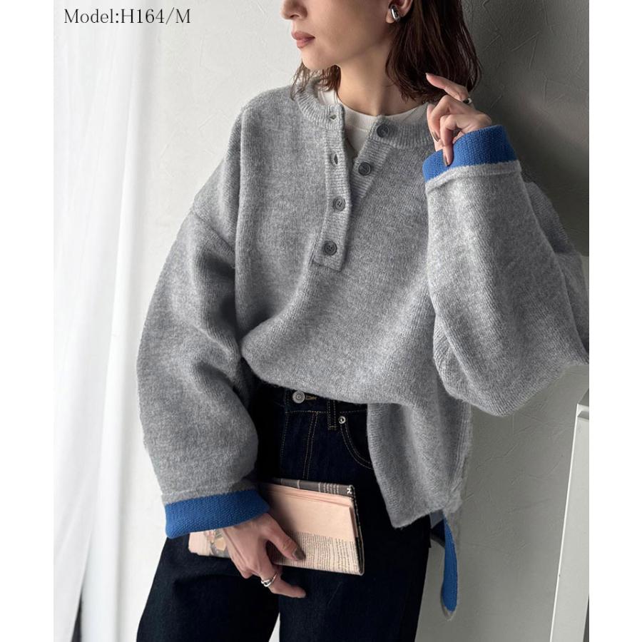 【 クラシカルエルフ classical elf 】ニット レディース 長袖 トップス プルオーバー クルーネック ダブルフェイス こなれ感 華奢見え ゆったり | classicalelf | 05