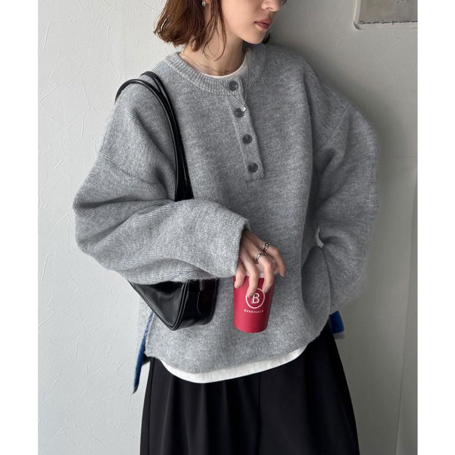 【 クラシカルエルフ classical elf 】ニット レディース 長袖 トップス プルオーバー クルーネック ダブルフェイス こなれ感 華奢見え ゆったり | classicalelf | 07