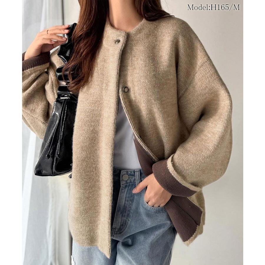 【 クラシカルエルフ classical elf 】カーディガン レディース 秋冬 トップス ニット Wフェイス シンプル 上品 すっきり 程よい厚み 立体感 | classicalelf | 10