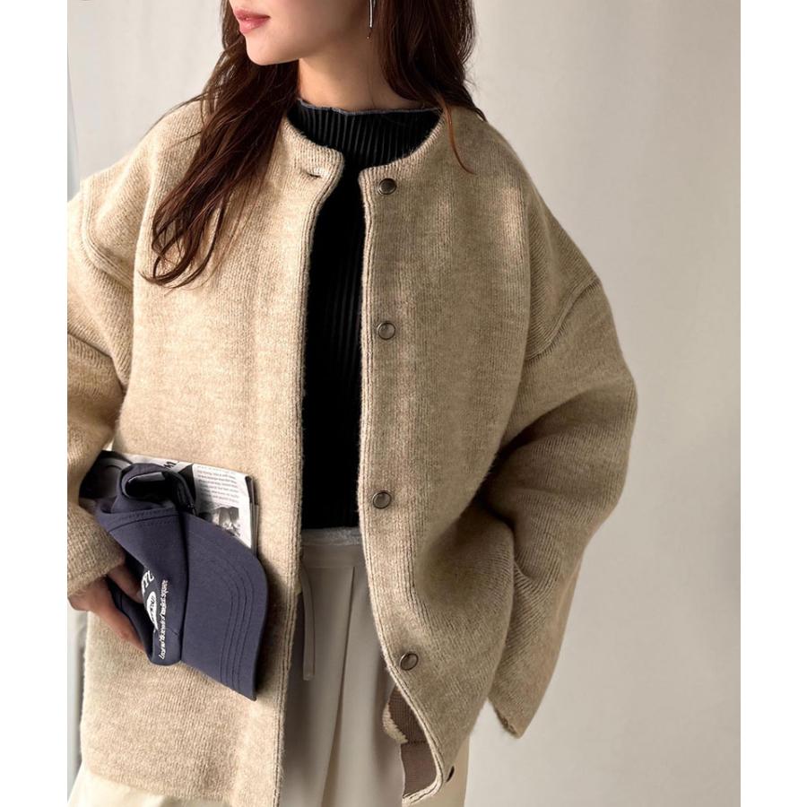 【 クラシカルエルフ classical elf 】カーディガン レディース 秋冬 トップス ニット Wフェイス シンプル 上品 すっきり 程よい厚み 立体感 | classicalelf | 11