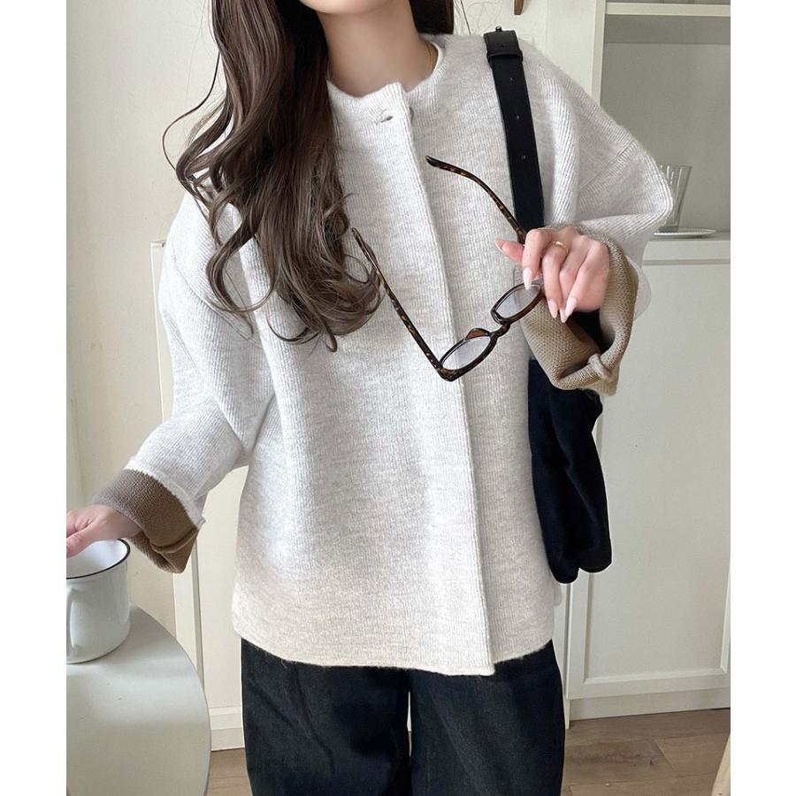 【 クラシカルエルフ classical elf 】カーディガン レディース 秋冬 トップス ニット Wフェイス シンプル 上品 すっきり 程よい厚み 立体感 | classicalelf | 13