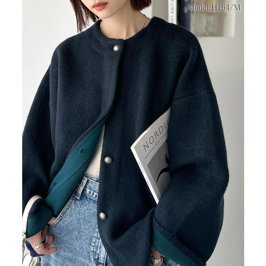 【 クラシカルエルフ classical elf 】カーディガン レディース 秋冬 トップス ニット Wフェイス シンプル 上品 すっきり 程よい厚み 立体感 | classicalelf | 14