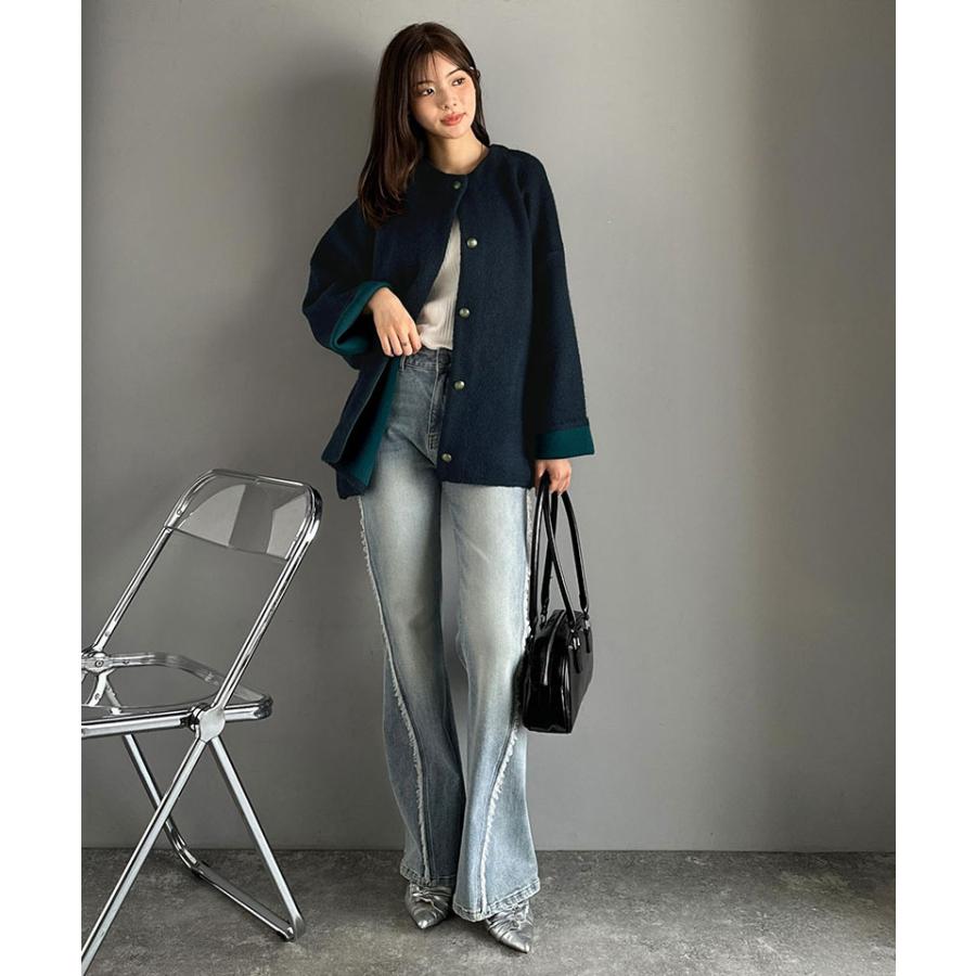 【 クラシカルエルフ classical elf 】カーディガン レディース 秋冬 トップス ニット Wフェイス シンプル 上品 すっきり 程よい厚み 立体感 | classicalelf | 15