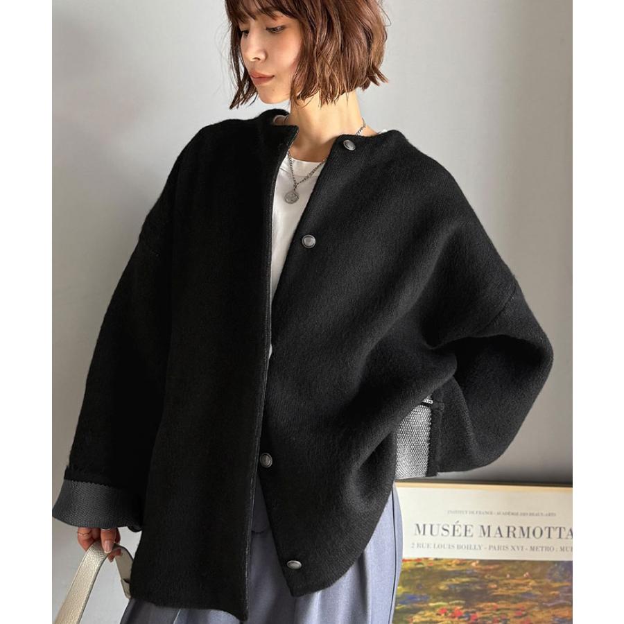 【 クラシカルエルフ classical elf 】カーディガン レディース 秋冬 トップス ニット Wフェイス シンプル 上品 すっきり 程よい厚み 立体感 | classicalelf | 03