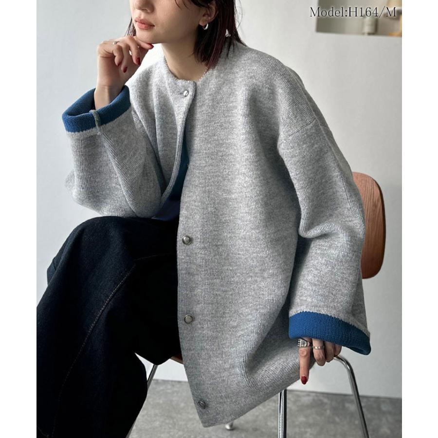 【 クラシカルエルフ classical elf 】カーディガン レディース 秋冬 トップス ニット Wフェイス シンプル 上品 すっきり 程よい厚み 立体感 | classicalelf | 04