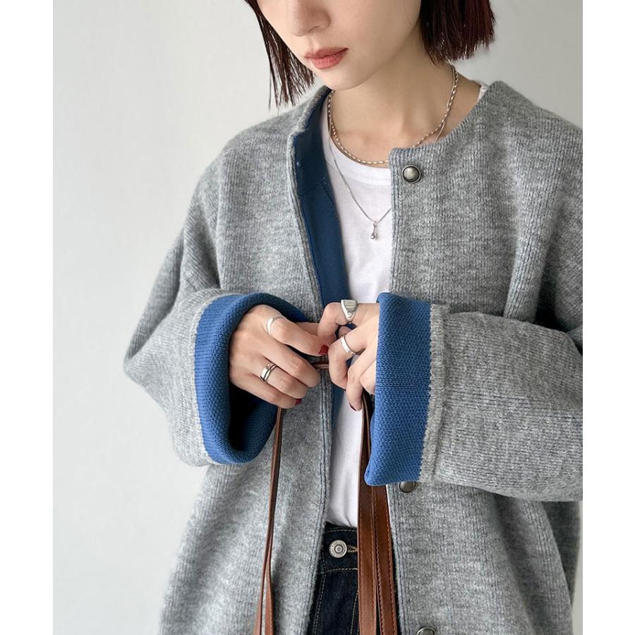 【 クラシカルエルフ classical elf 】カーディガン レディース 秋冬 トップス ニット Wフェイス シンプル 上品 すっきり 程よい厚み 立体感 | classicalelf | 05