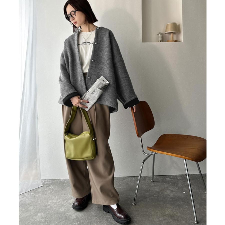 【 クラシカルエルフ classical elf 】カーディガン レディース 秋冬 トップス ニット Wフェイス シンプル 上品 すっきり 程よい厚み 立体感 | classicalelf | 07