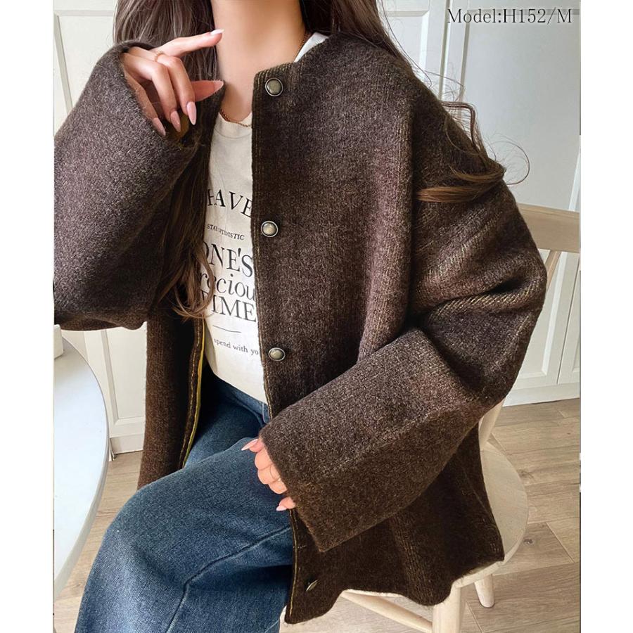 【 クラシカルエルフ classical elf 】カーディガン レディース 秋冬 トップス ニット Wフェイス シンプル 上品 すっきり 程よい厚み 立体感 | classicalelf | 08