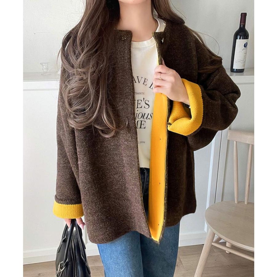 【 クラシカルエルフ classical elf 】カーディガン レディース 秋冬 トップス ニット Wフェイス シンプル 上品 すっきり 程よい厚み 立体感 | classicalelf | 09