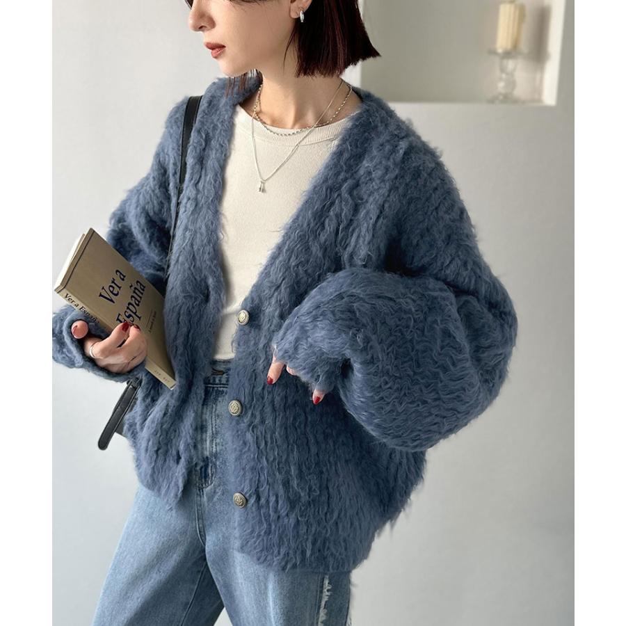 【 クラシカルエルフ classical elf 】カーディガン レディース 秋冬 トップス 起毛 Vネック ふんわり 華やか 羽織る 主役級 ボリューム 華奢見え効果 | classicalelf | 10