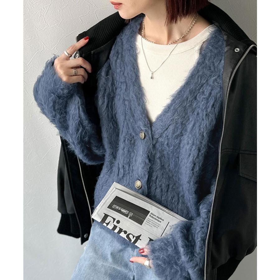 【 クラシカルエルフ classical elf 】カーディガン レディース 秋冬 トップス 起毛 Vネック ふんわり 華やか 羽織る 主役級 ボリューム 華奢見え効果 | classicalelf | 11