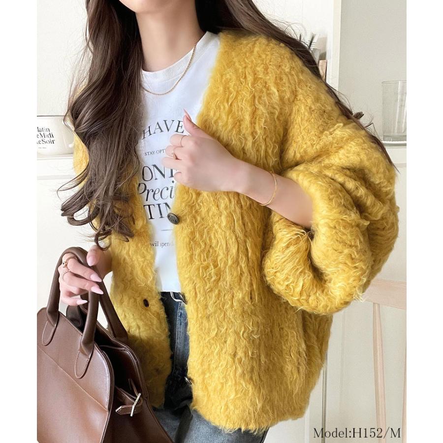 【 クラシカルエルフ classical elf 】カーディガン レディース 秋冬 トップス 起毛 Vネック ふんわり 華やか 羽織る 主役級 ボリューム 華奢見え効果 | classicalelf | 12