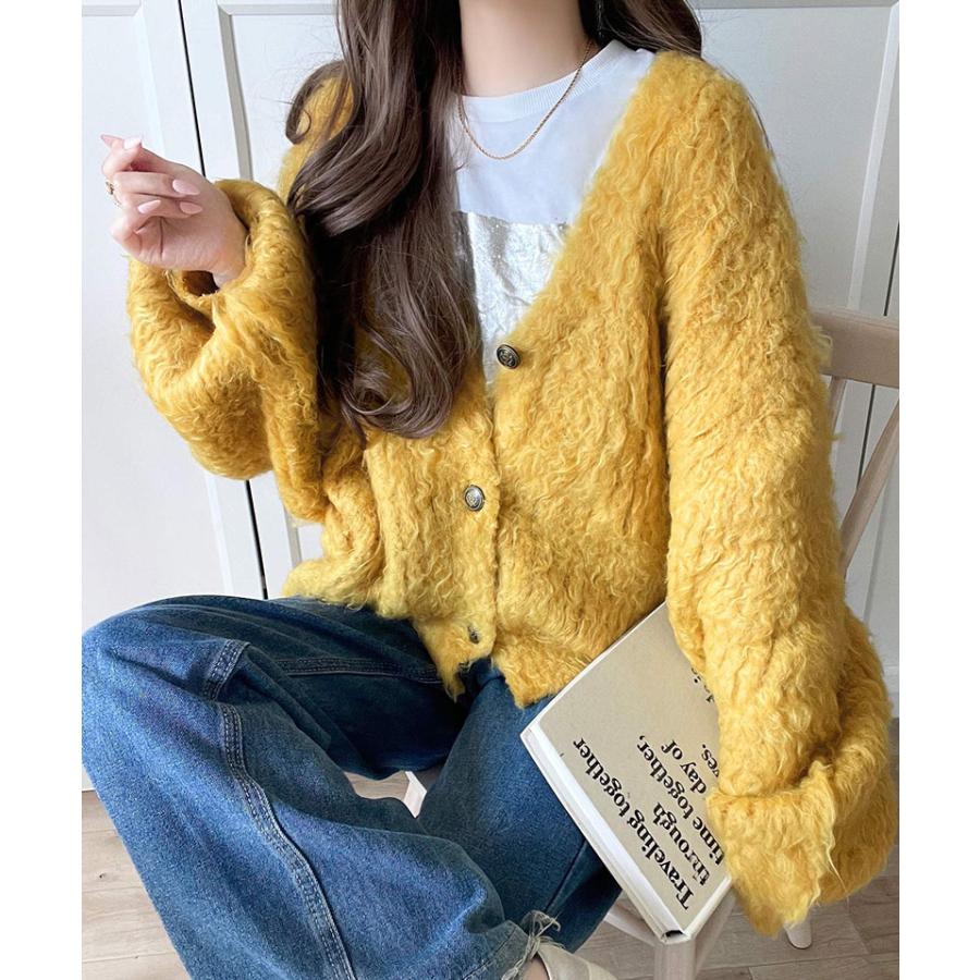 【 クラシカルエルフ classical elf 】カーディガン レディース 秋冬 トップス 起毛 Vネック ふんわり 華やか 羽織る 主役級 ボリューム 華奢見え効果 | classicalelf | 13