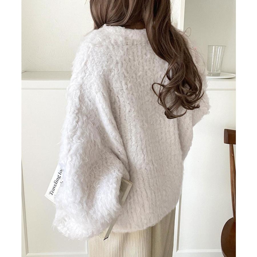 【 クラシカルエルフ classical elf 】カーディガン レディース 秋冬 トップス 起毛 Vネック ふんわり 華やか 羽織る 主役級 ボリューム 華奢見え効果 | classicalelf | 04