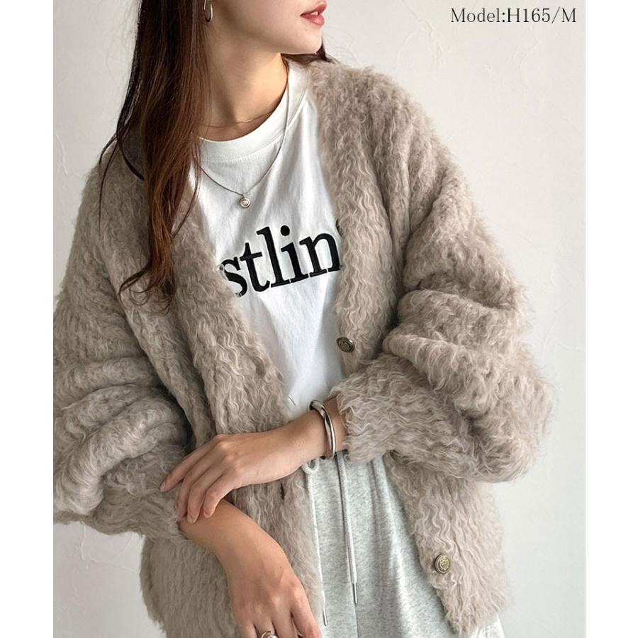 【 クラシカルエルフ classical elf 】カーディガン レディース 秋冬 トップス 起毛 Vネック ふんわり 華やか 羽織る 主役級 ボリューム 華奢見え効果 | classicalelf | 06