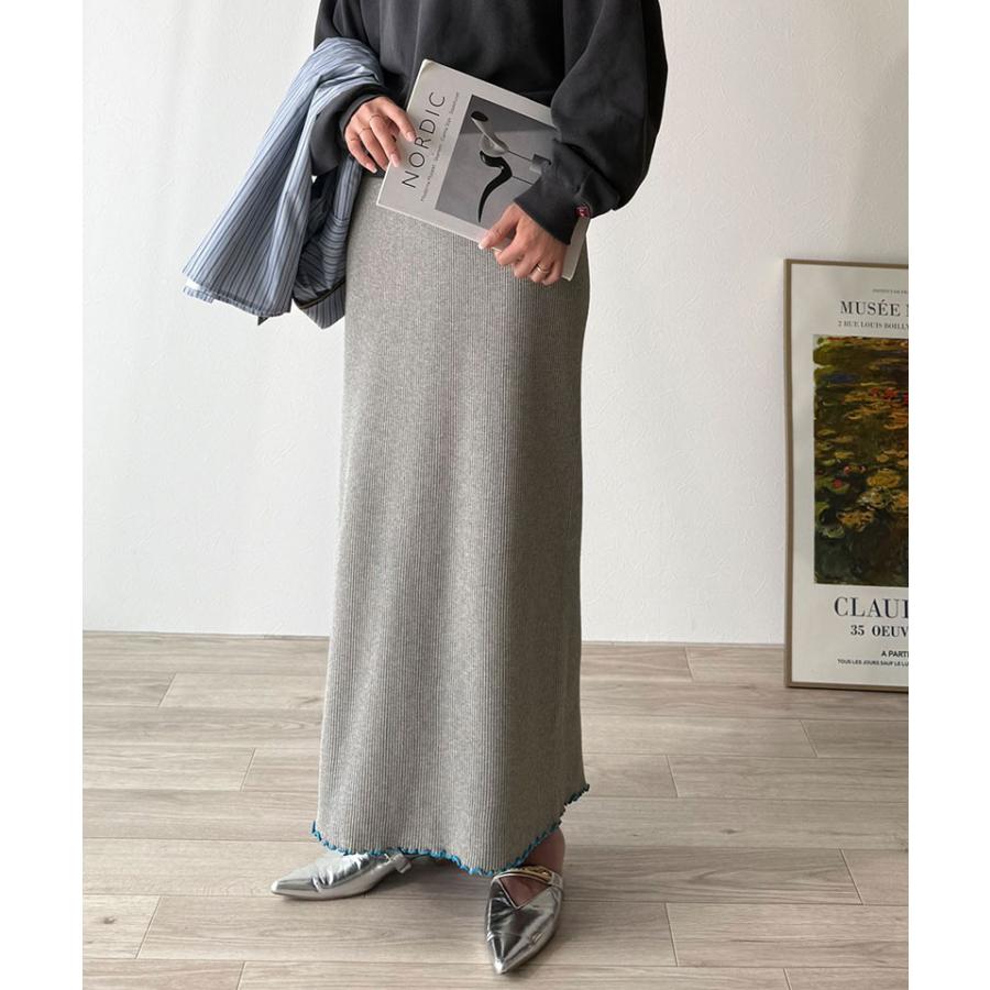 【 クラシカルエルフ classical elf 】 スカート ロング 秋冬 レディース ボトムス リブニット Iライン シンプル メロウデザイン 伸縮性 ストレート | classicalelf | 10