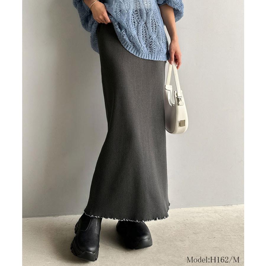 【 クラシカルエルフ classical elf 】 スカート ロング 秋冬 レディース ボトムス リブニット Iライン シンプル メロウデザイン 伸縮性 ストレート | classicalelf | 12