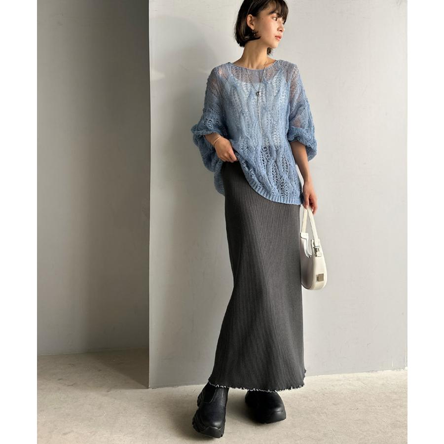 【 クラシカルエルフ classical elf 】 スカート ロング 秋冬 レディース ボトムス リブニット Iライン シンプル メロウデザイン 伸縮性 ストレート | classicalelf | 13