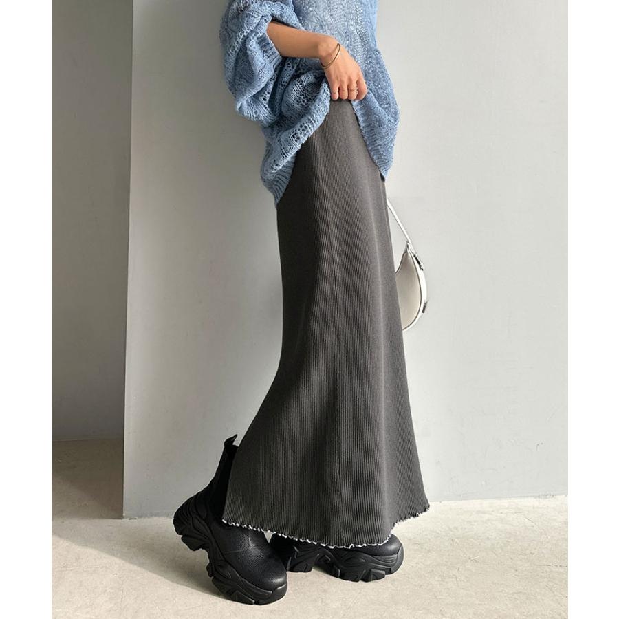 【 クラシカルエルフ classical elf 】 スカート ロング 秋冬 レディース ボトムス リブニット Iライン シンプル メロウデザイン 伸縮性 ストレート | classicalelf | 14