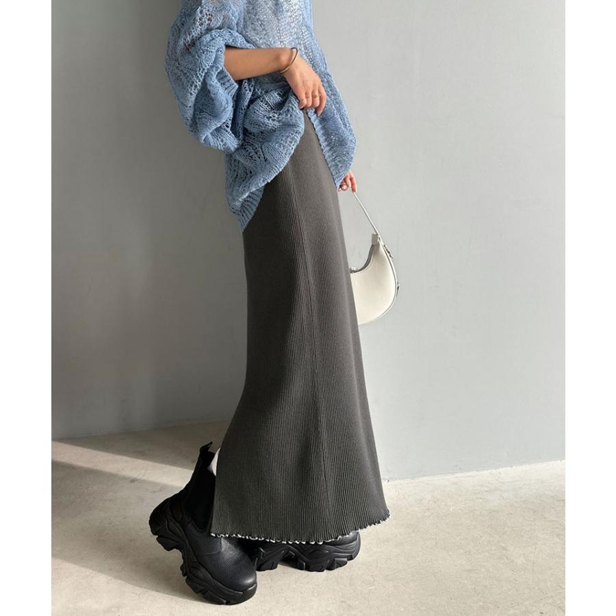 【 クラシカルエルフ classical elf 】 スカート ロング 秋冬 レディース ボトムス リブニット Iライン シンプル メロウデザイン 伸縮性 ストレート | classicalelf | 15
