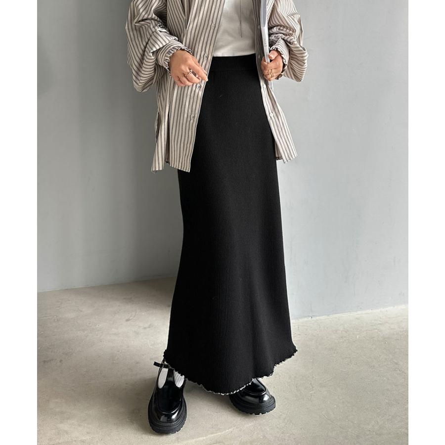 【 クラシカルエルフ classical elf 】 スカート ロング 秋冬 レディース ボトムス リブニット Iライン シンプル メロウデザイン 伸縮性 ストレート | classicalelf | 05