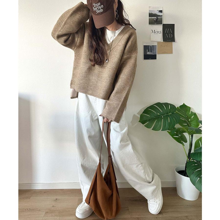 【 クラシカルエルフ classical elf 】ニット レディース 長袖 トップス Vネック プルオーバー 抜け感 すっきり見え 大人カジュアル シンプル | classicalelf | 12