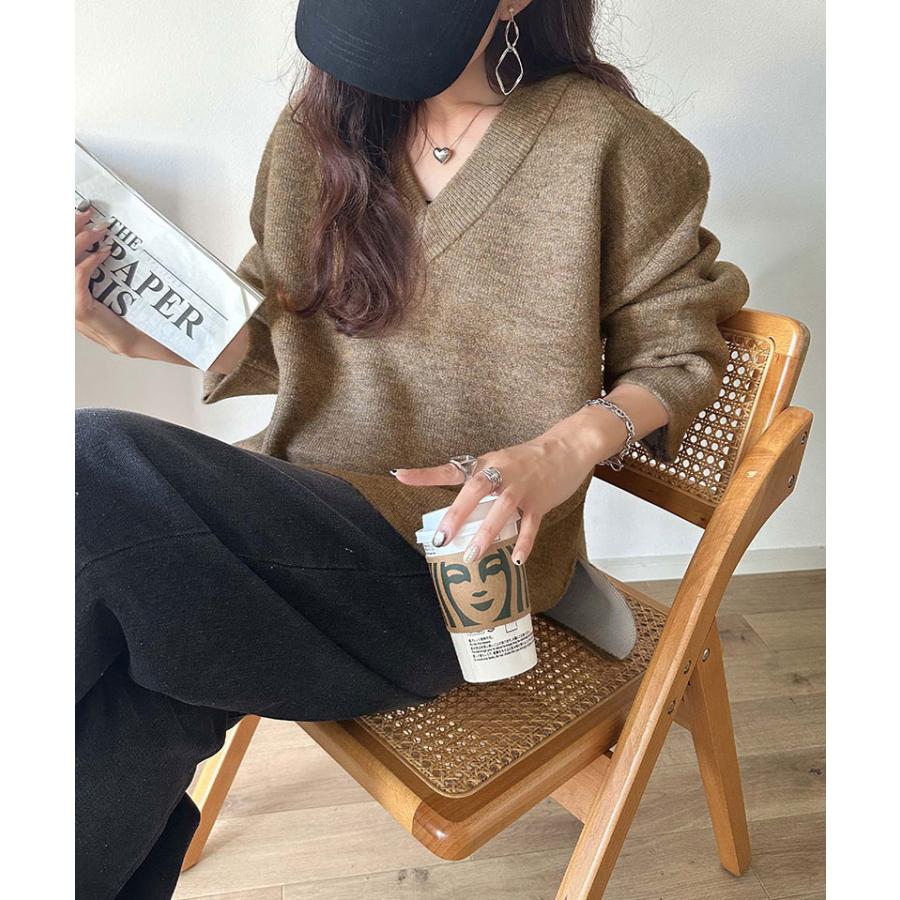 【 クラシカルエルフ classical elf 】ニット レディース 長袖 トップス Vネック プルオーバー 抜け感 すっきり見え 大人カジュアル シンプル | classicalelf | 13