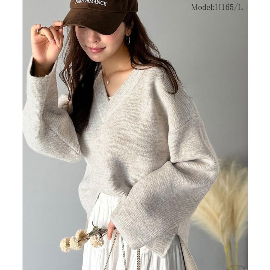 【 クラシカルエルフ classical elf 】ニット レディース 長袖 トップス Vネック プルオーバー 抜け感 すっきり見え 大人カジュアル シンプル | classicalelf | 14