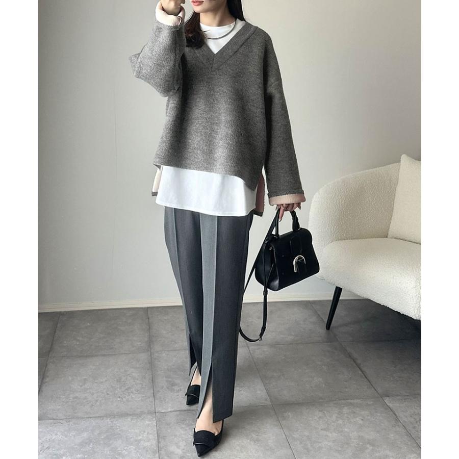 【 クラシカルエルフ classical elf 】ニット レディース 長袖 トップス Vネック プルオーバー 抜け感 すっきり見え 大人カジュアル シンプル | classicalelf | 06