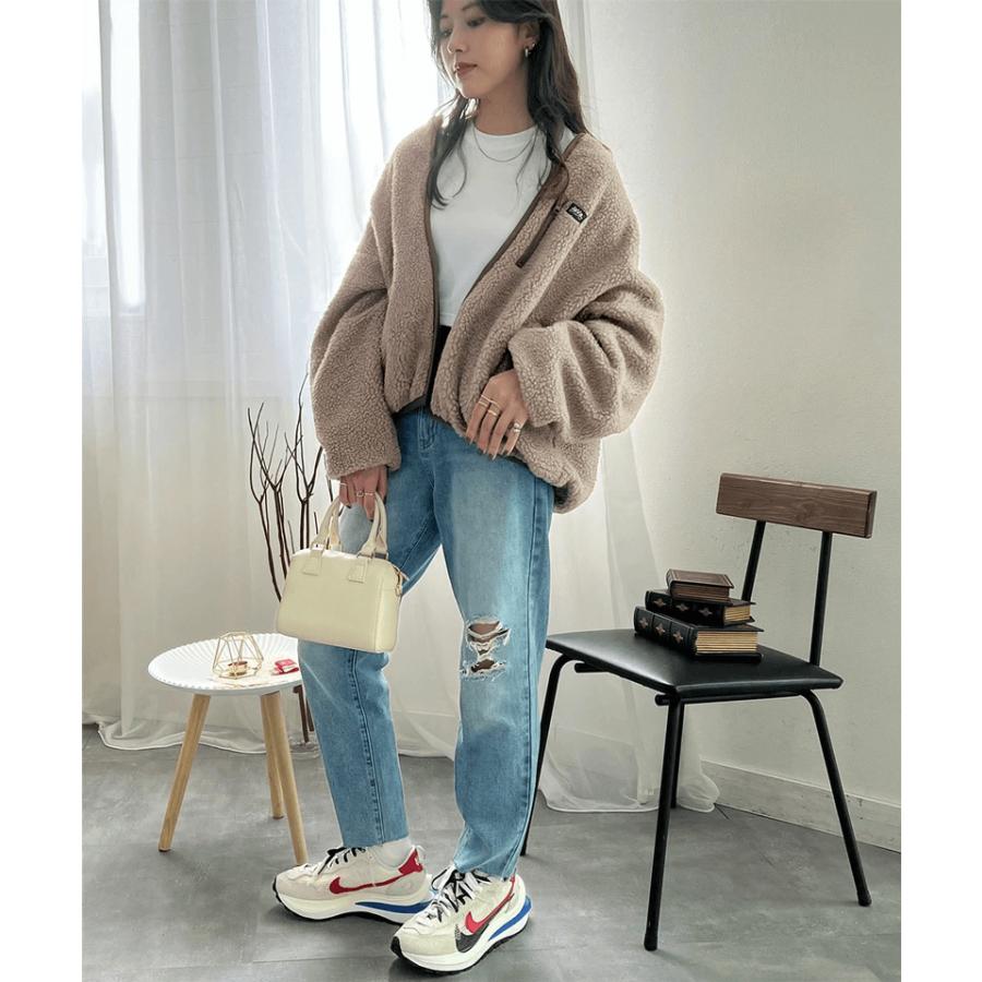 《javaジャバ コラボ》 リバーシブル ボア ブルゾン 2way アウター ショート コート ジャケット 軽い 厚手 ボリューム 男女兼用 ユニセックス | classicalelf | 03