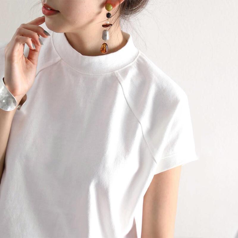 メール便 cl5015 クルーネックt モックネック 無地t フレンチラグラン 夏 初夏 新作 シンプル 半袖 | classicalelf