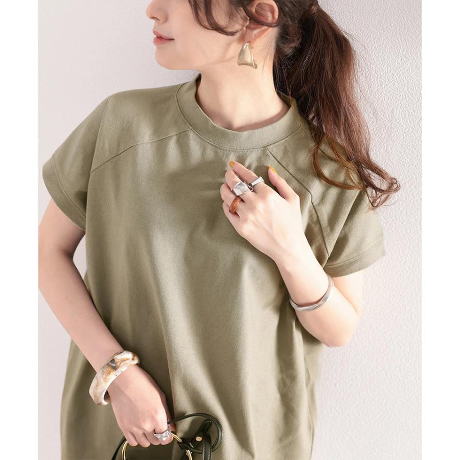 メール便 cl5015 クルーネックt モックネック 無地t フレンチラグラン 夏 初夏 新作 シンプル 半袖 | classicalelf | 10