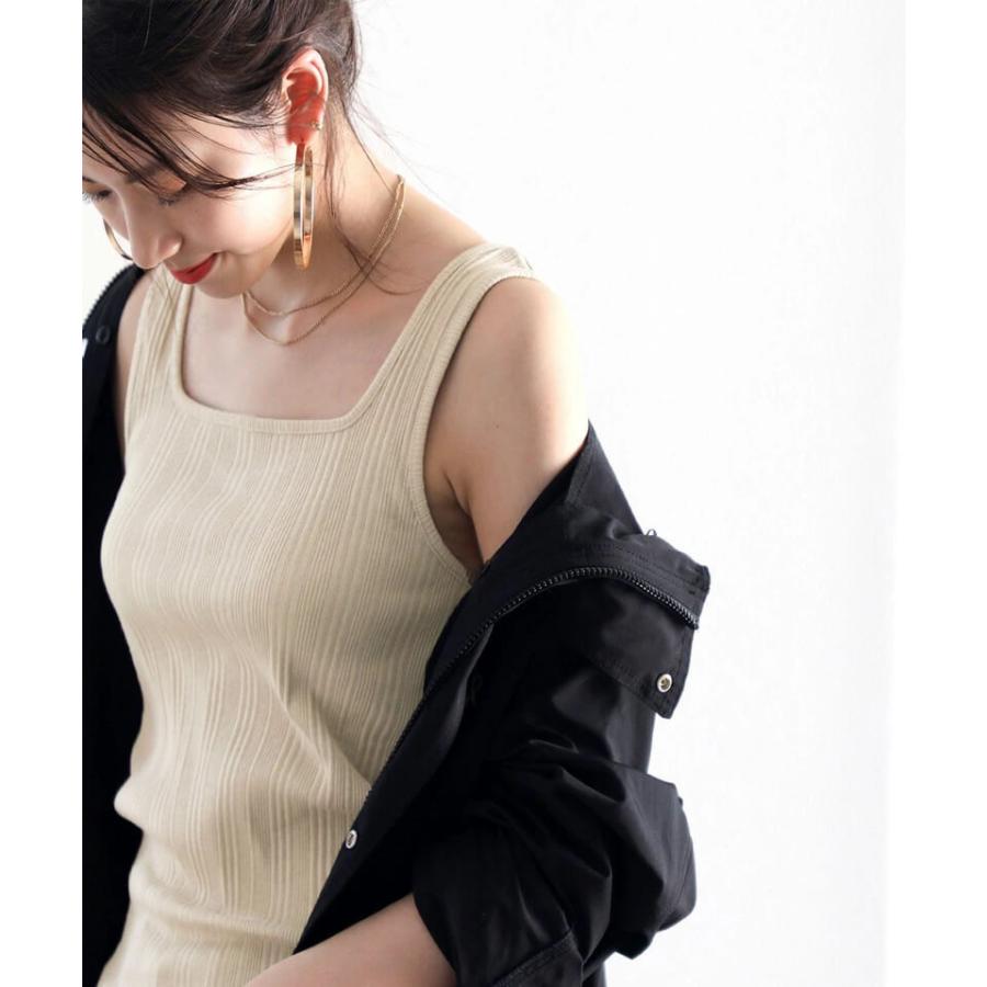 メール便 リブ タンクトップ 2way 袖なし キャミソール 吸湿速乾 ノースリーブ レイヤード 重ね着 ワンマイルウェア | classicalelf | 10