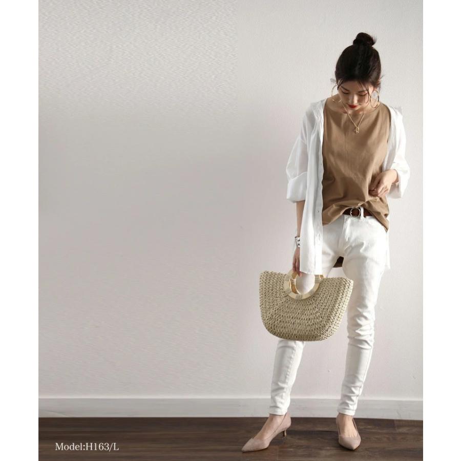 メール便 タンクトップ 袖なし キャミソール ノースリーブ レイヤード 重ね着 ラウンドヘム 大きいサイズ 華奢見せ | classicalelf | 05