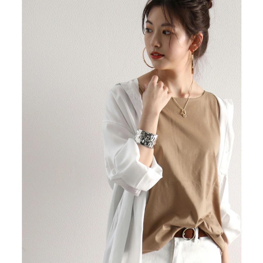 メール便 タンクトップ 袖なし キャミソール ノースリーブ レイヤード 重ね着 ラウンドヘム 大きいサイズ 華奢見せ | classicalelf | 06