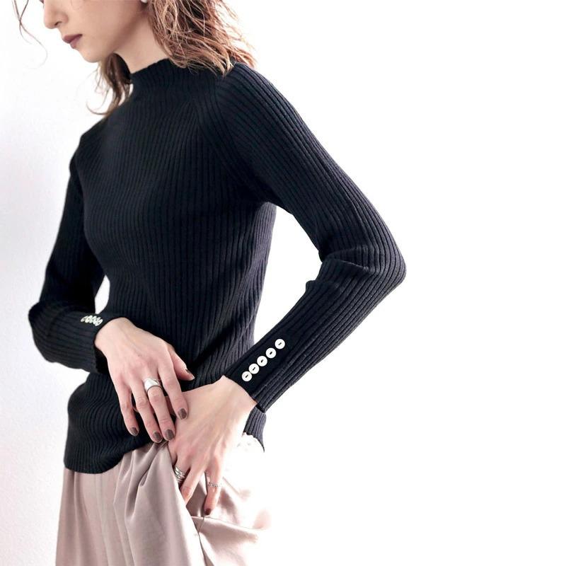 メール便 送料無料 トップス カットソー レディース 長袖 インナー ボタン リブ ニット 大きいサイズ 秋 冬 aw Cl7040 Classical Elf Xxs 5lまで取扱 通販 Yahoo ショッピング