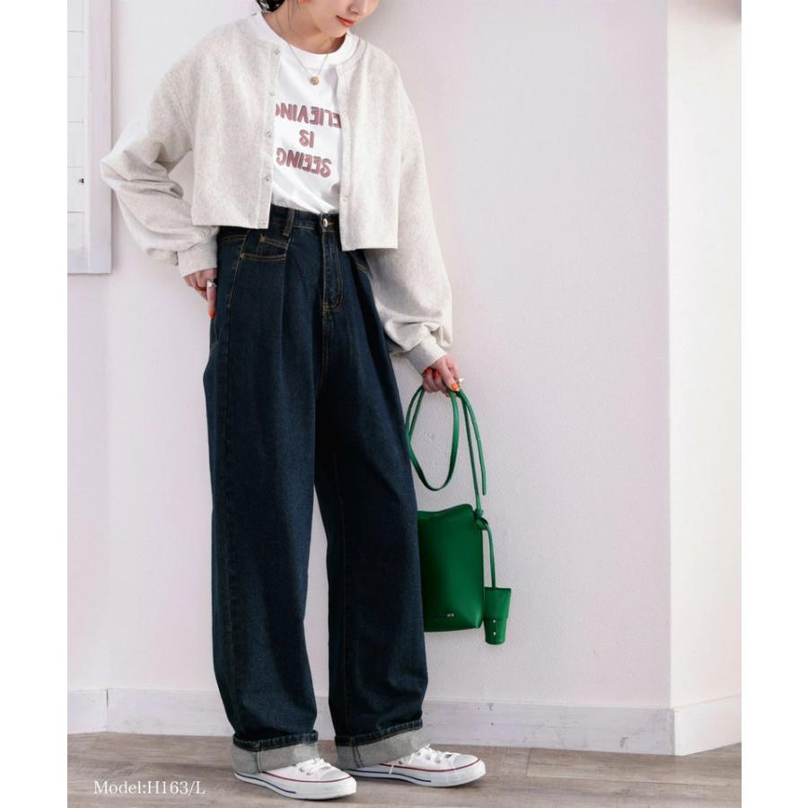 デニム ワイドパンツ ハイウエスト ゆったり  ジーンズ ジーパン ワイドデニム | classicalelf | 09