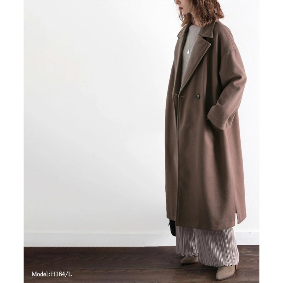 レディース テーラードコート ベルト付 アウター コート フェイクウール 大きいサイズ ロングコート | classicalelf | 12