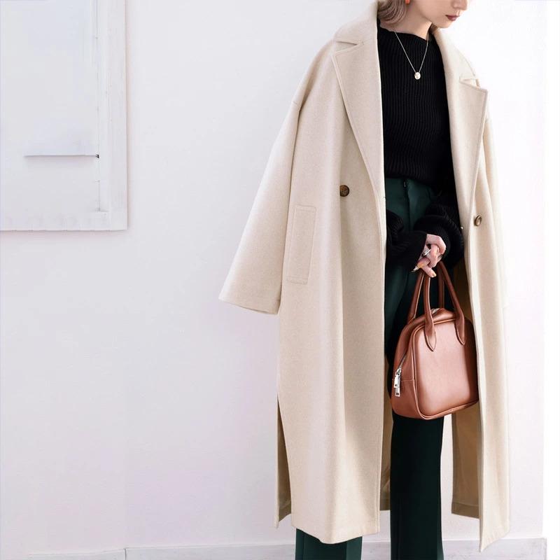 レディース テーラードコート ベルト付 アウター コート フェイクウール 大きいサイズ ロングコート | classicalelf | 16