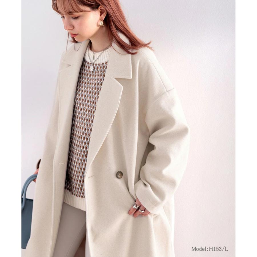 レディース テーラードコート ベルト付 アウター コート フェイクウール 大きいサイズ ロングコート | classicalelf | 05