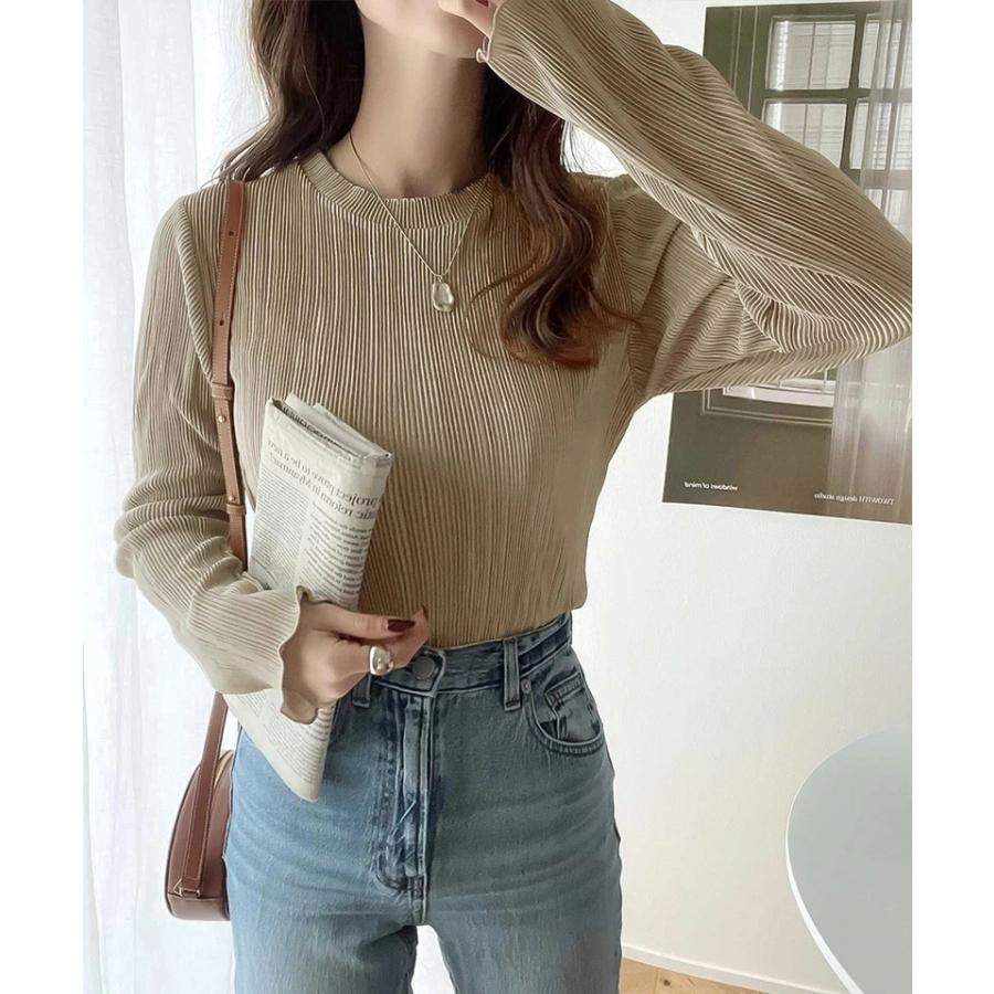 メール便  ミニプリーツブラウス トップス ブラウス カットソー きれいめ 長袖 大きいサイズ レディース クラシカルエルフ | classicalelf | 03