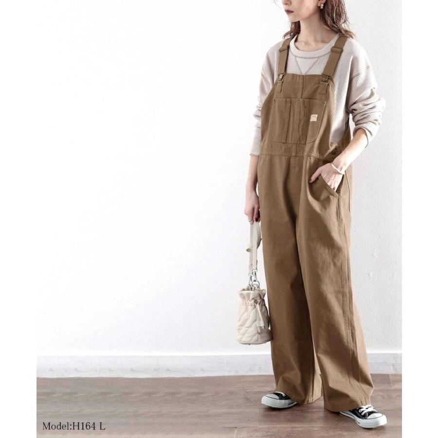 《JaVaジャバ コラボ》【family+】 レディース 大きいサイズ オーバーオール サロペット オーバーサイズ ゆったり ワイドシルエット ワークポケット | classicalelf | 15