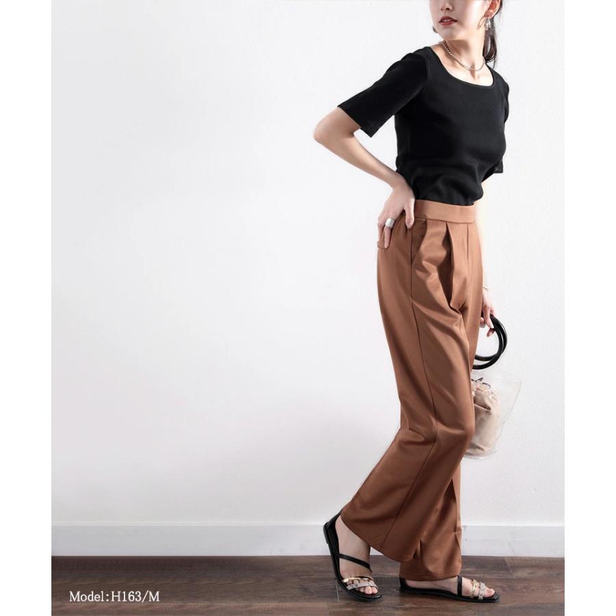 メール便  コットン 五分袖トップス 半袖 Tシャツ カットソー カジュアル きれいめ トレンド | classicalelf | 06