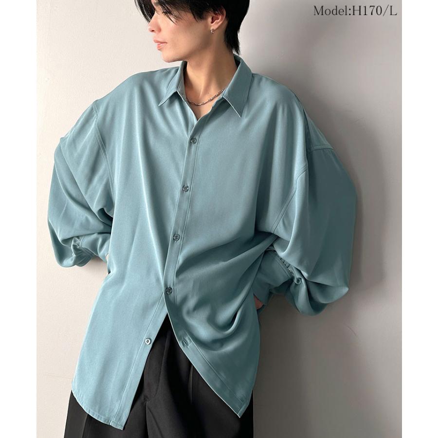 【 クラシカルエルフ classical elf 】 シャツ メンズ 長袖 秋冬 トップス ポリツイル オーバーサイズ カジュアル とろみ 男女兼用 落ち感 軽やか | classicalelf | 12