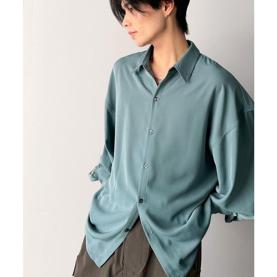 【 クラシカルエルフ classical elf 】 シャツ メンズ 長袖 秋冬 トップス ポリツイル オーバーサイズ カジュアル とろみ 男女兼用 落ち感 軽やか | classicalelf | 14