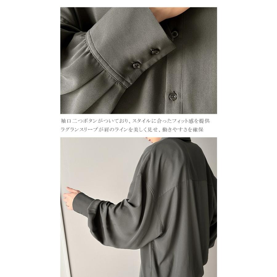 【 クラシカルエルフ classical elf 】 シャツ メンズ 長袖 秋冬 トップス ポリツイル オーバーサイズ カジュアル とろみ 男女兼用 落ち感 軽やか | classicalelf | 16