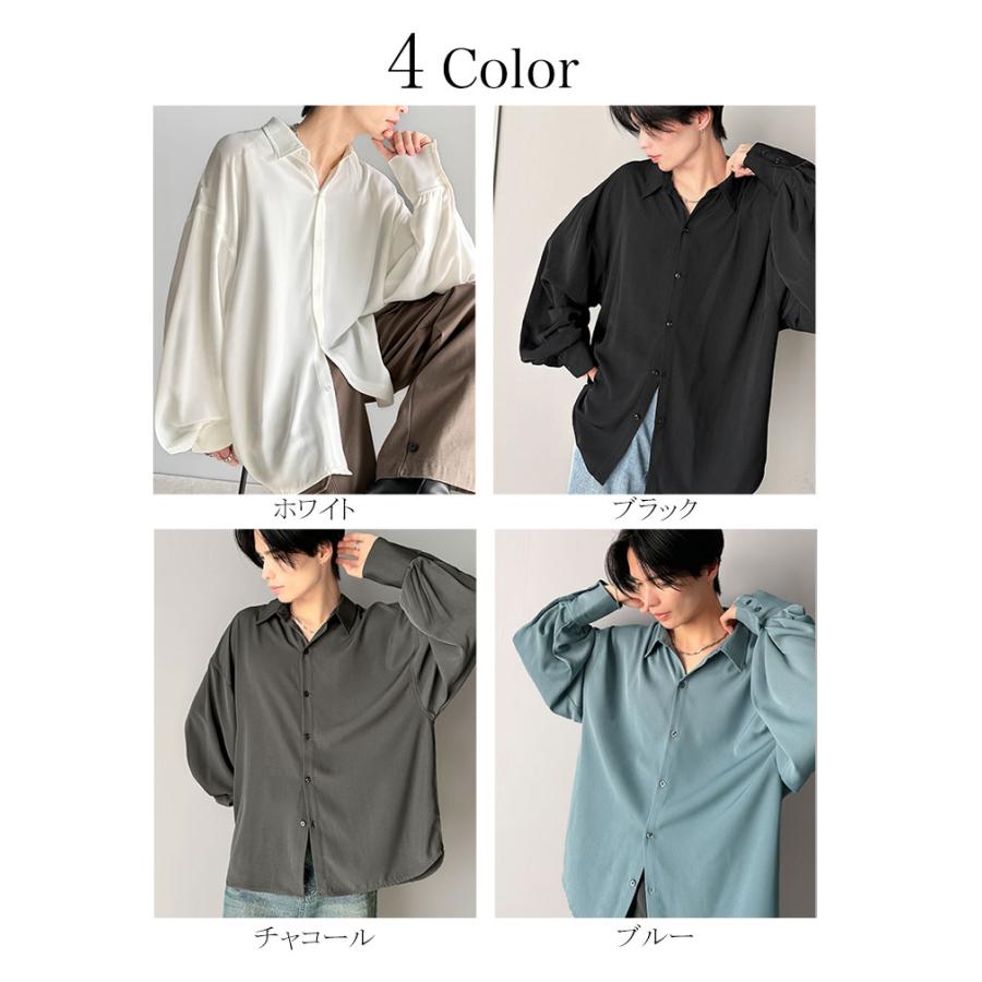 【 クラシカルエルフ classical elf 】 シャツ メンズ 長袖 秋冬 トップス ポリツイル オーバーサイズ カジュアル とろみ 男女兼用 落ち感 軽やか | classicalelf | 01