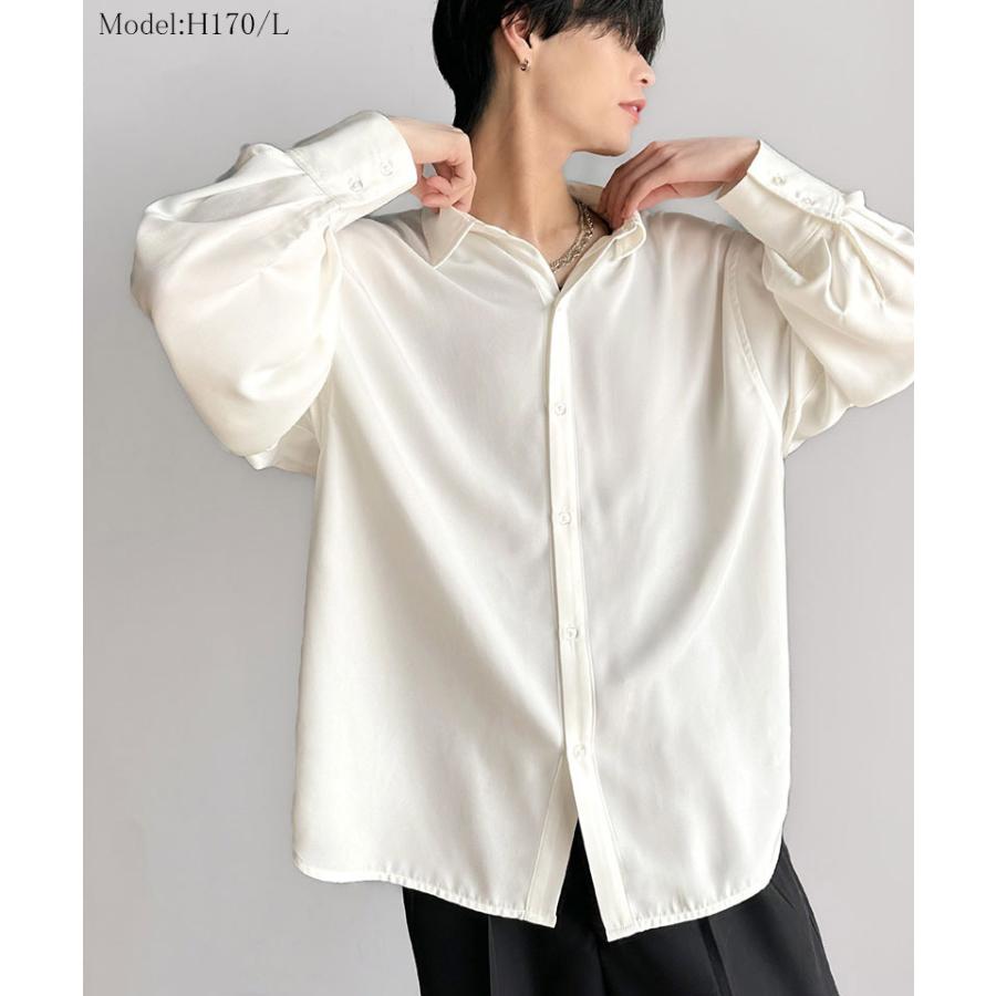 【 クラシカルエルフ classical elf 】 シャツ メンズ 長袖 秋冬 トップス ポリツイル オーバーサイズ カジュアル とろみ 男女兼用 落ち感 軽やか | classicalelf | 02