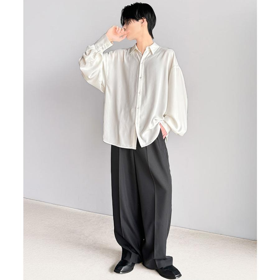【 クラシカルエルフ classical elf 】 シャツ メンズ 長袖 秋冬 トップス ポリツイル オーバーサイズ カジュアル とろみ 男女兼用 落ち感 軽やか | classicalelf | 04
